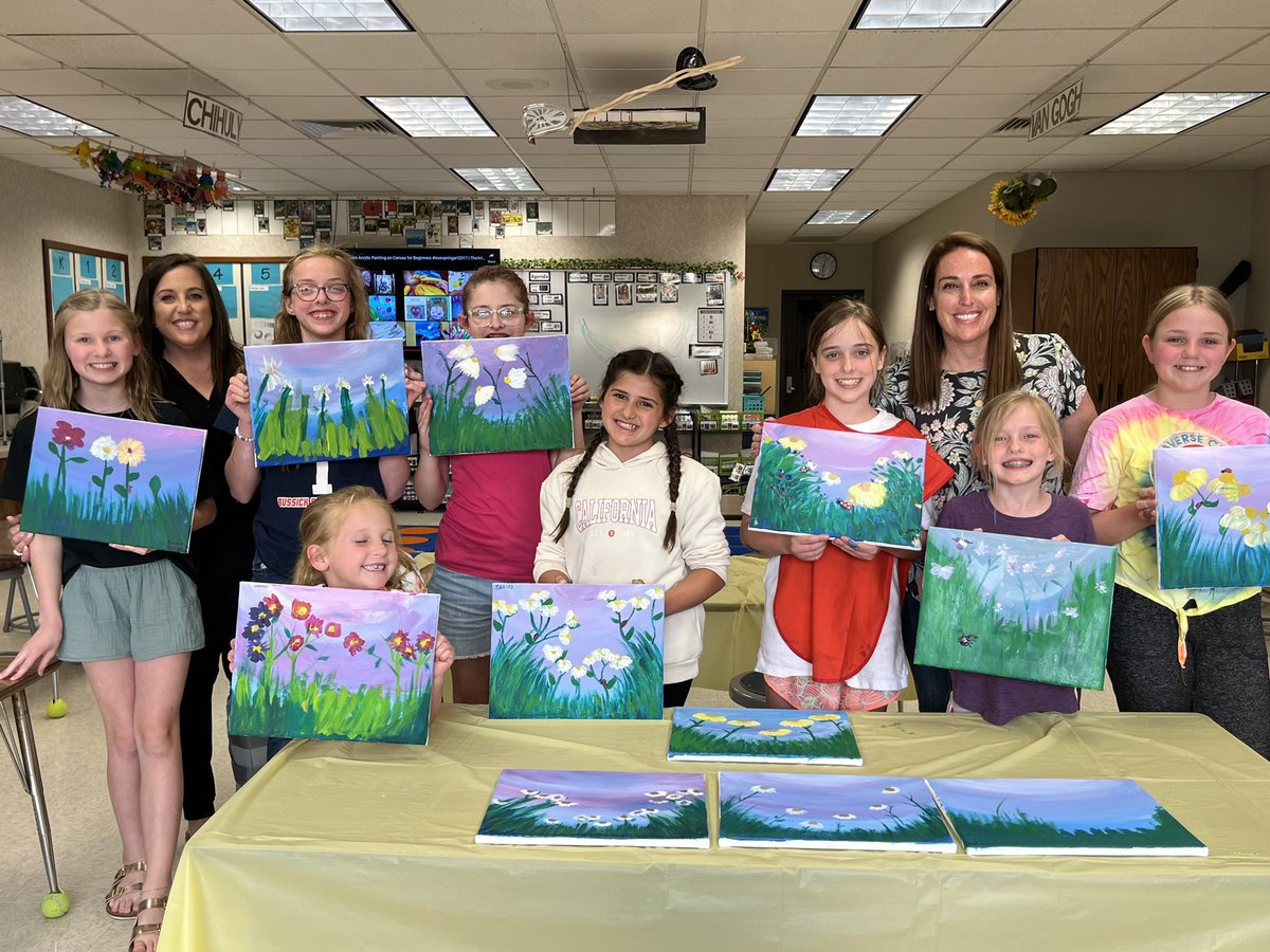 These Haverhill Hawks, along with a few special guests, joined us after school for a fun Cookies and Canvas experience! Thanks <a href="/HESMediaCtr/">Mrs. Raudenbush</a> for leading us through a beautiful springtime painting 💐