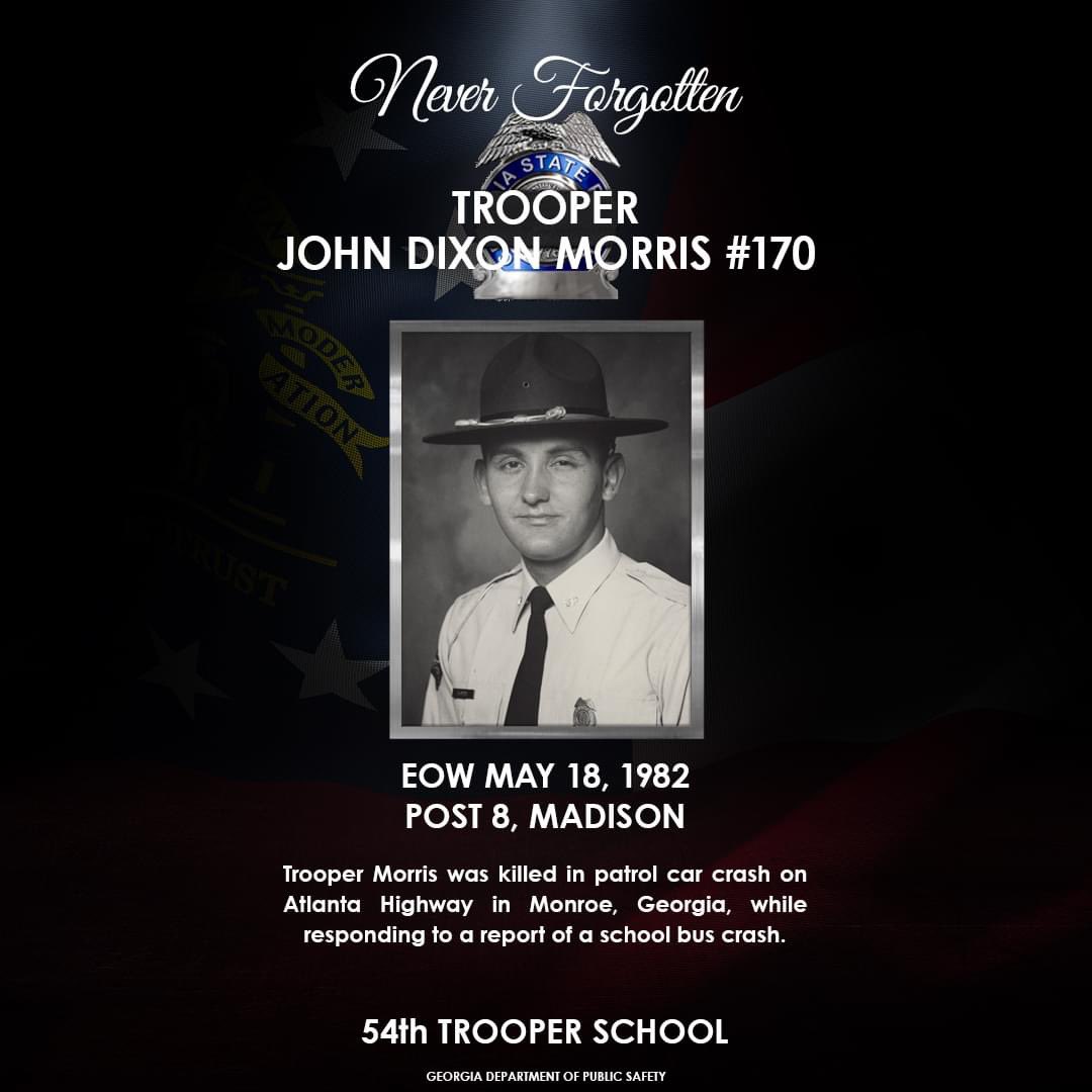 Today, we remember Trooper John Dixon Morris #170. #gatrooper