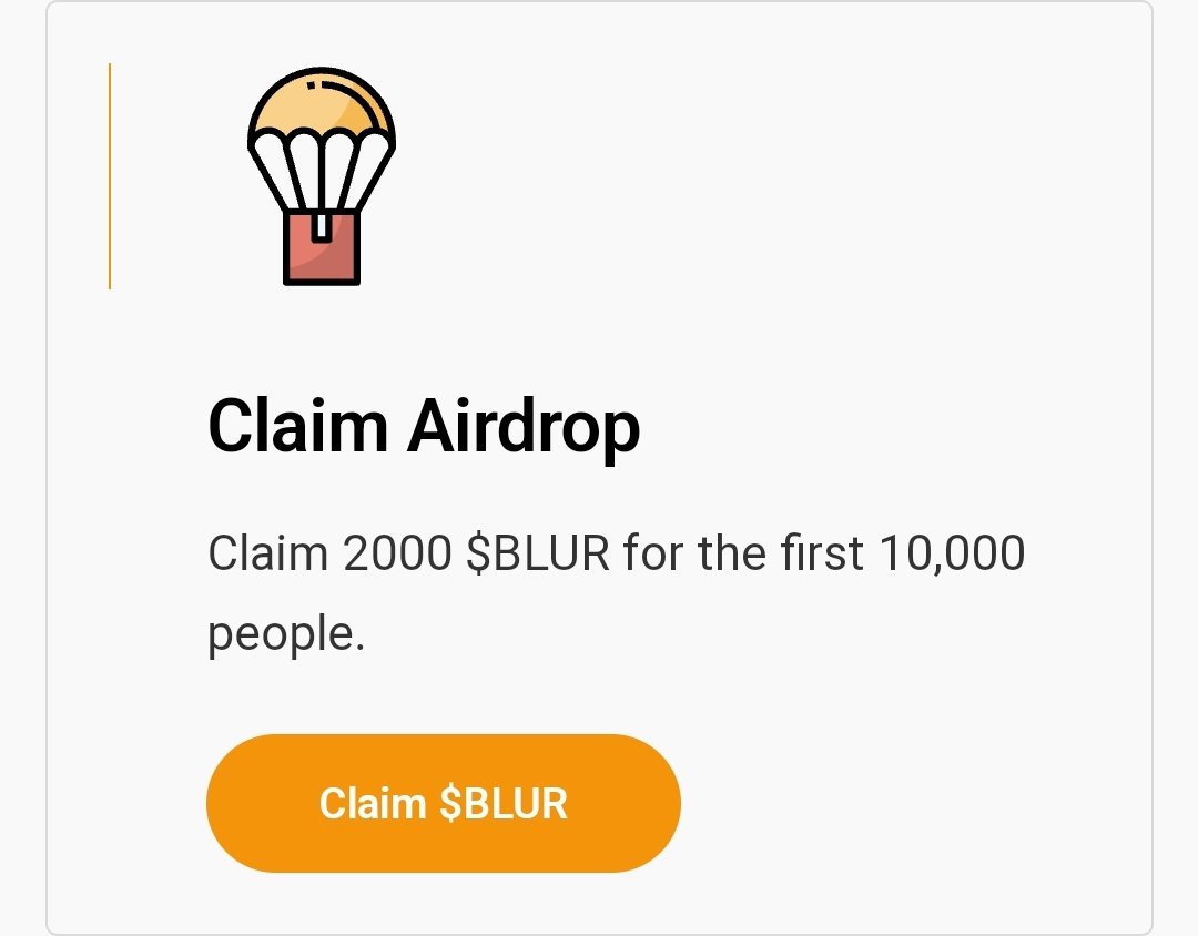 🎁 Claim 2000 $BLUR = $5,000 USD
🔥 360,000,000 BLUR was distributed.

👉 Claim $BLUR 👉 bluurdaoglobal.online/?ref=0xd6d40f7…

Contract Address: 0x1082cc36bd907c6A5866502E6b2054Ff8D2CA337

#Airdrop #BLUR #Mong #Wojak #PEPE #SHIB