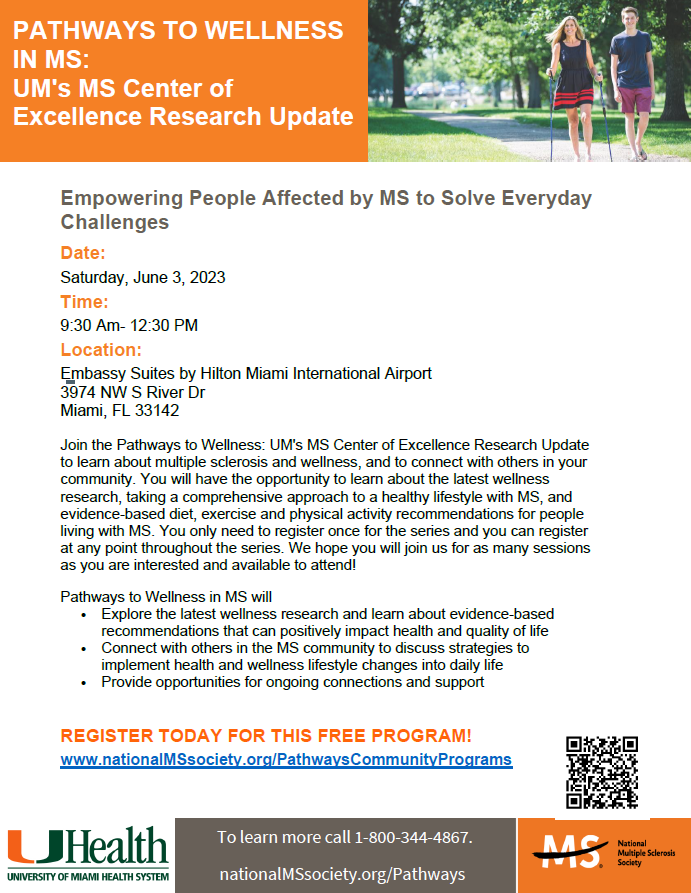 Please join me on Saturday, June 3, 2023 for our MS program of "PATHWAYS TO WELLNESS IN MS"
secure.nationalmssociety.org/site/Calendar?…