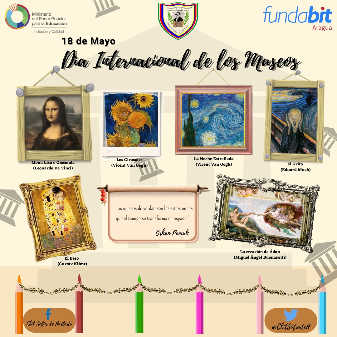 #18May Día Internacional de los Museos 🏛️🖼️ Es un lugar de aprendizaje, dónde puedes ayudar a preservar el patrimonio cultural a través de un espacio educativo por excelencia. #patrimoniocultural 🟡🔵🔴