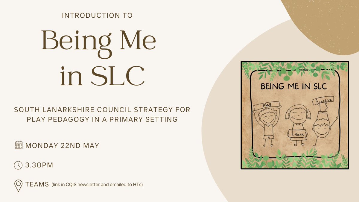 ❗️SLC colleagues, we are delighted to launch 'Being Me in SLC' 🌟SLC's Strategy for Play Pedagogy in a Primary Setting. Please join us for the virtual launch on May 22nd 💻. See the image for more details. #itsSLC #SLCplay #BeingMe #PlayPedagogy