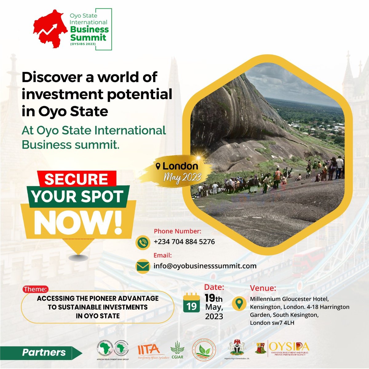 OYIBSummit's tweet photo. Are you set?

At OYSIBS tomorrow, we will be exploring the world of investment opportunities in Oyo State. 

See you at the investment summit tomorrow.

#oyostate  #oyobusinesssummit #Oyolondonsummit  #oyostatesummitlondon #seyimakinde https://t.co/Mt9TNFpS9B