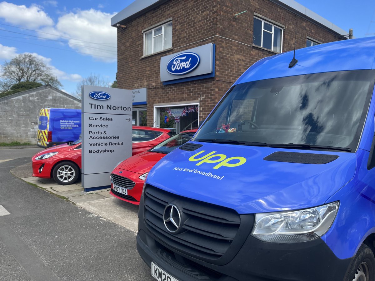 'Boosting local infrastructure and providing an amazing level of service, they fit right in as partners to our business!' That was the response of @TimNortonFord after a successful full-fibre broadband install! Thank you for choosing Upp 🚗💨 #getonupp #uppbroadband