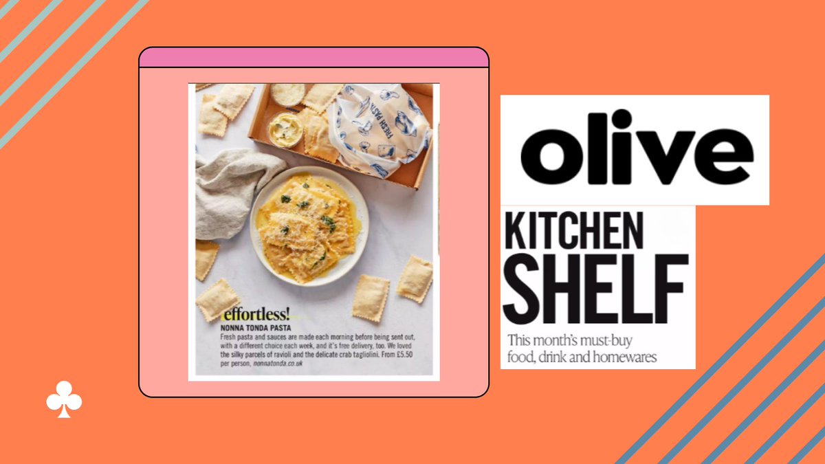 Effortless! We couldn't agree more Janine and the team at <a href="/olivemagazine/">olive magazine</a> - wonderful to see #nonnatonda in the latest issue. Who doesn't want fresh pasta delivered direct to their door?!