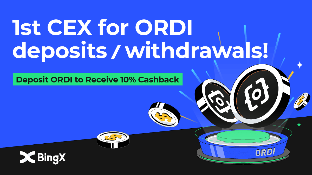 🎉 Big News! BingX: World's 1st CEX for ORDI deposits/withdrawals!
💰 Deposit ORDI to Receive 10% Cashback 
👉  ​bingx.com/int/34zLN9

$100 #Giveaway for 5 BingX fam &amp; this tweet:
✅ Follow <a href="/BingXOfficial/">BingX</a> &amp; <a href="/unisat_wallet/">UniSat - wallet, explorer & extension for bitcoin.</a>
✅ RT + Tag 3 friends