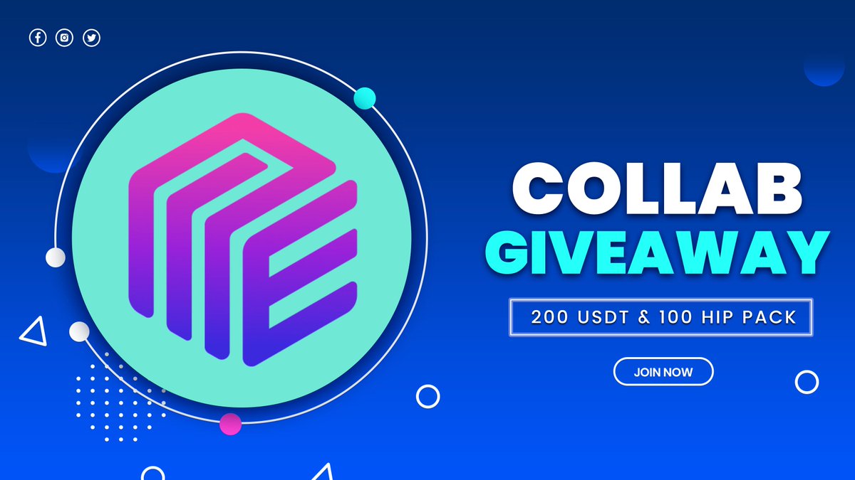 🥳Gameta × WEB3 space #Collab #Giveaway

🤩Prize Pool : 200 USDT &amp; 100 $HIP Pack ($1000 worth)

To Enter ⤵️
➡️ Follow <a href="/Gameta_Official/">Gameta</a>
➡️ Like, RT &amp; Tag 3 Friends
➡️ Finish Gleam : wn.nr/FbbT7nd

⏰ 23th May

#cryptocurrency #Airdrops #web3 #Crypto #Web3space #P2E #BSC
