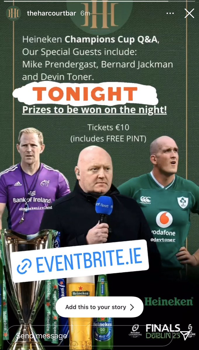 bernardjackman's tweet photo. Some tickets still left for tonight’s @ChampionsCup Final preview. #LEIvLAR #LEIvSR #Championscup https://t.co/k0401Ficp0 https://t.co/MCHJ1lSmLk