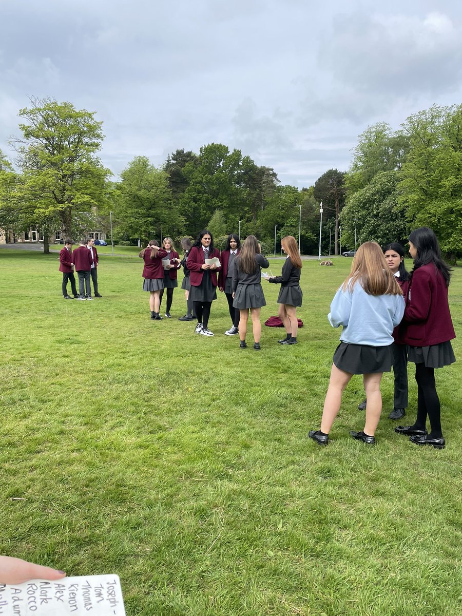 S2 and S3 Business Management had a great lesson outside today for #OutdoorClassroomDay. We did some revision games with S3 and team building exercises with S2 who have been learning about Assessment Centres. #learningforsustainability @stninianshigh @StNiniansLfS