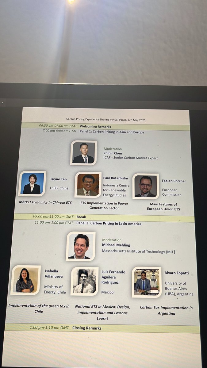 I was trilled to share some lessons learned and pragmatical experiences regarding #carbonpricing, #emissionstrading in Mexico, in a panel leaded my Mr. Uğurlu from #Türkiye. 

What a privilege to share the virtual-floor with experienced leaders on  global #climateaction. #ETS