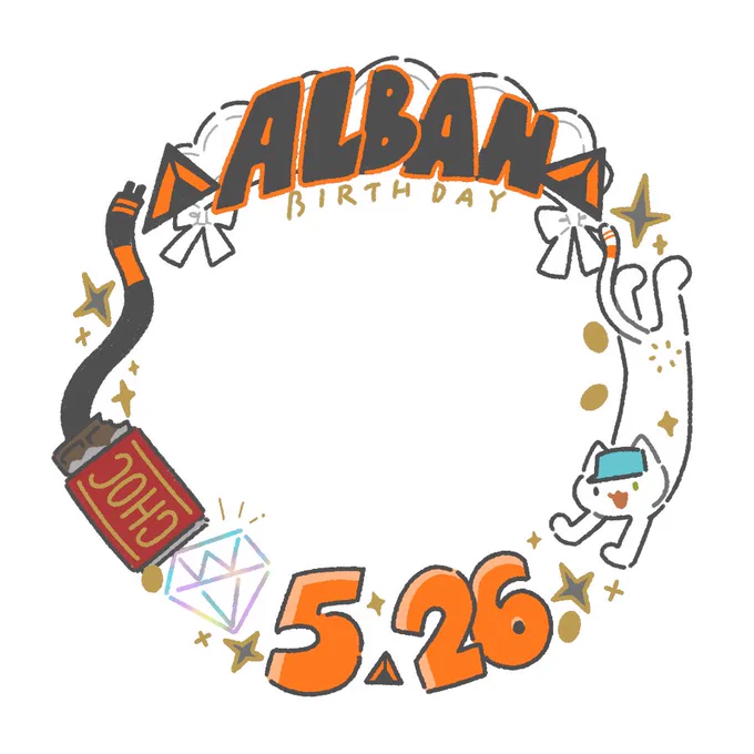 今年也做了貓貓的生日頭框 請自由使用ฅ^•ω•^ฅ #AlbanKnoxArt #AlbanGraphics #AlbanBirthday2023 