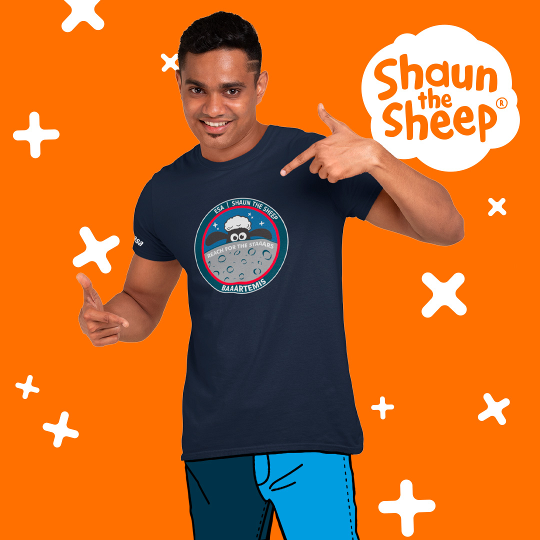 Brighten up and cheer your day with this fun @shaunthesheep Baaartemis patch T-shirt!🐑👇
bit.ly/BaaartemisColl…

#Artemis #Orion #ESA
