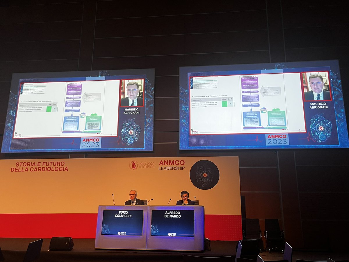 doctstefania's tweet photo. #ANMCO2023 has begun…main session chaired by @_anmco President Colivicchi and De Nardo dedicated to CVD #prevention with special focus on #obesity #physical activity #statin in primary prevention https://t.co/MYg49RcjBl