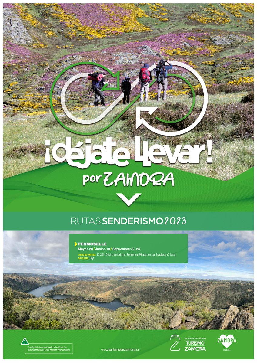 🚶‍♀️🚶RUTA GUIADA DE SENDERISMO EN #FERMOSELLE AL MIRADOR DE LAS ESCALERAS: 20 de mayo, dentro del programa Déjate Llevar por #Zamora.  Apúntate en el 656 595 199, por correo a  oficinaturismo@fermoselle.es, <a href="/dipuzamora/">Diputación de Zamora</a>   #RutasGuiadas #ArribesdelDuero #RutasporFermoselle. GRATUITA