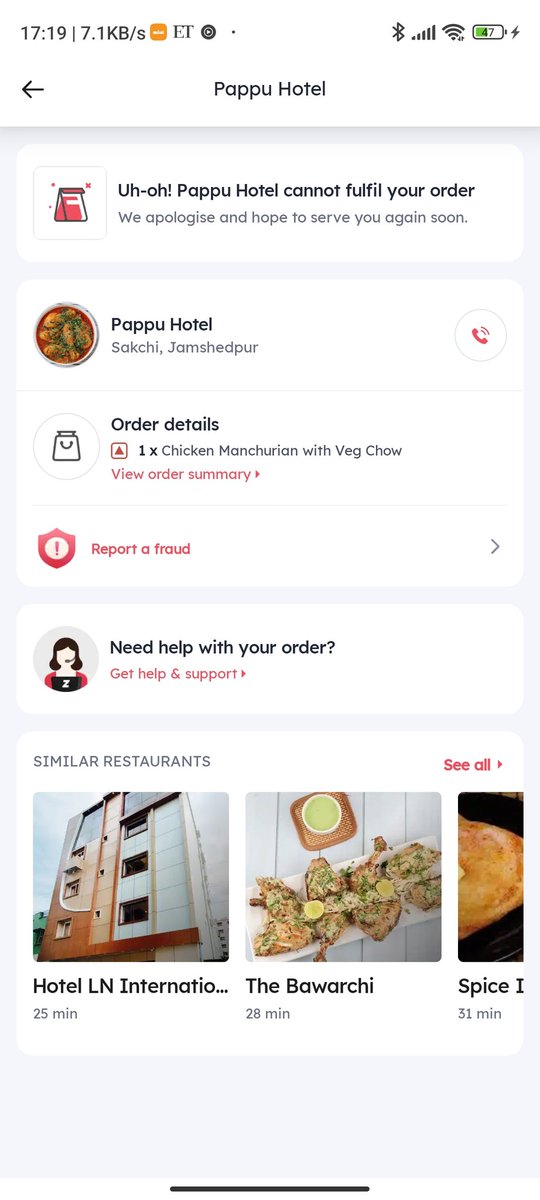 ayushksep's tweet photo. @zomatocare 
I made an order and since one hour I'm waiting for my order I was very hungry
Now they cancelled my order and 
There is no compensation for wasting my time 
This isn't a way a Gold member should be treated https://t.co/4uMq5ltqL6