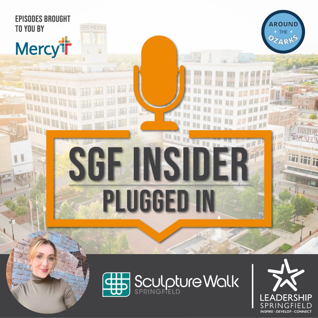 LeadSGF's tweet photo. Tune into our monthly #LeadSGF episode of "Plugged In" for a conversation with Bridget Bechtel, Executive Director of @SculptureWlkSGF! You can find the SGF Insider podcast on @AroundOzarks or wherever you get your podcasts! Thanks to our "Plugged In" sponsor @MercySGF. https://t.co/FeCFveIDVz
