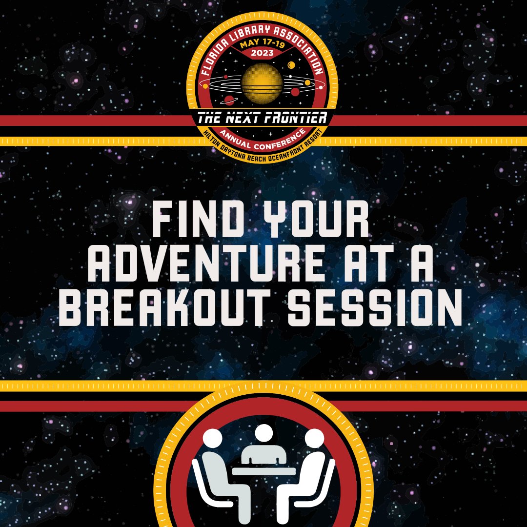 TweetFLAlibrary's tweet image. Find your new librarian adventure with one of our many breakout sessions at this year&apos;s conference! Learn something new from your colleagues! 
#FLACon23 #FloridaLibraryAssociation #FloridaLibriarans