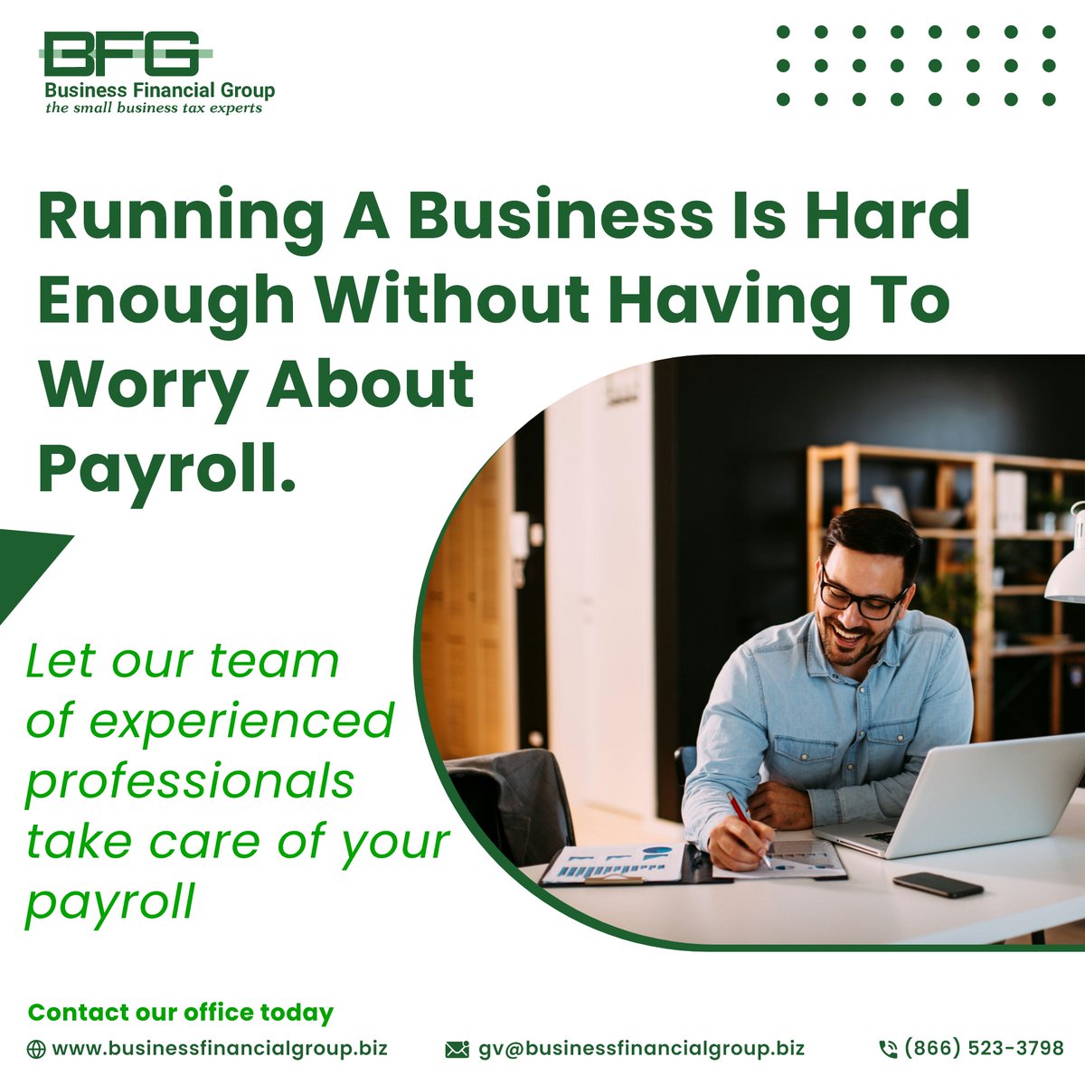 'Running a business is hard enough without having to worry about payroll. Let our team of experienced professionals take care of your payroll needs, so you can focus on what you do best.

#payrollexpert #businessgrowth #PayrollServices #Reliable #Accurate #PayrollProcessing