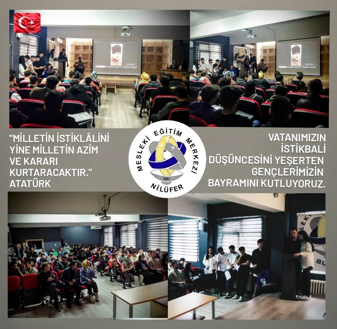 19 Mayıs Atatürk'ü Anma, Gençlik ve Spor Bayramı kutlamalarının ve  zafer paylaşımlarının yapıldığı program sunumuna katkı sağlayan öğretmen ve öğrencilerimizi tebrik ediyoruz.
<a href="/nznsener/">Nazan ŞENER</a>
<a href="/bursailmem16/">Bursa İl Millî Eğitim Müdürlüğü</a> 
<a href="/baltintas16/">Bülent Altıntaş</a>
<a href="/niluferilcemem/">Nilüfer İlçe MEM</a> 
<a href="/HakanBabac/">Hakan Babaç</a> 
<a href="/ersah_sonmez/">Erşah Sönmez</a>