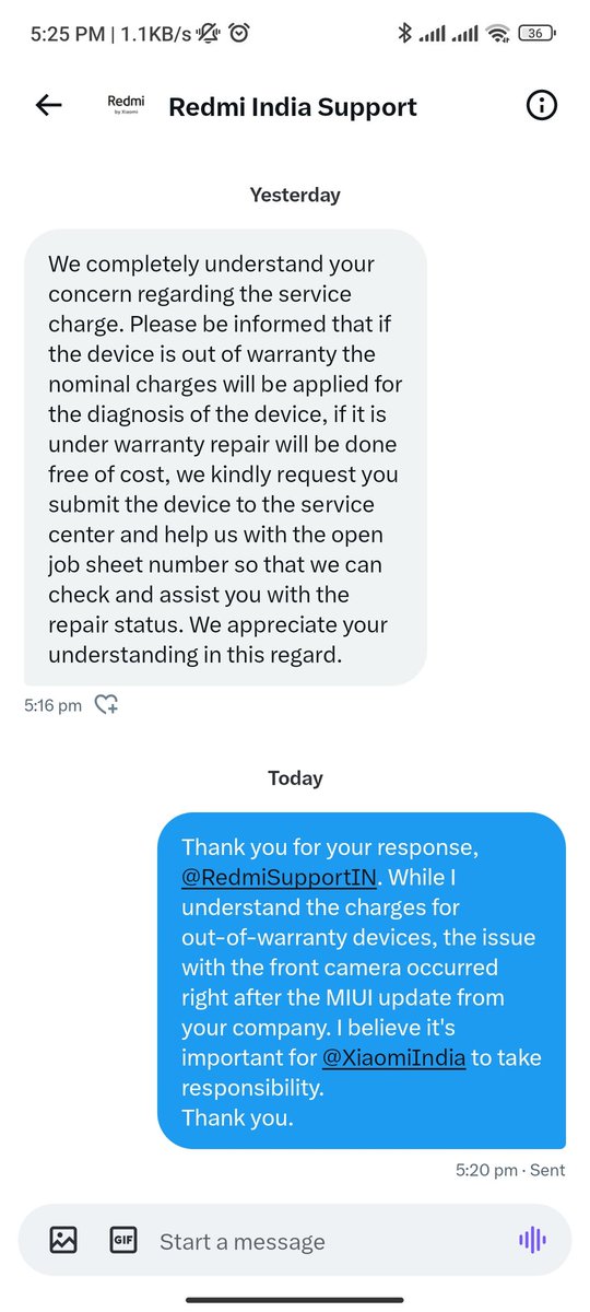 Rahulsunny6399's tweet image. @RedmiSupportIN seems to be avoiding taking responsibility for the #FrontCameraIssue caused by their own #MIUI #update. They&apos;re claiming it&apos;s out of warranty and charging a hefty amount for repairs. @XiaomiIndia, it&apos;s time to step up and address this widespread concern!
