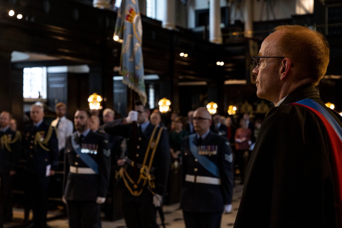 RoyalAirForce's tweet photo. A Service of Thanksgiving and Commemoration has taken place at @DanesChurch in London to mark the 80th Anniversary of Operation Chastise with aviators from 617 Squadron, past and present, in attendance.

#Dambusters80

Learn more about Operation Chastise: https://t.co/1qfp3qInPT https://t.co/zH9xIrGFLZ