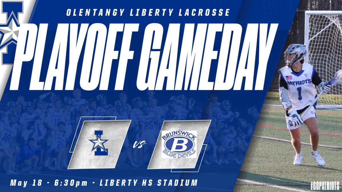 It’s PLAYOFF GAMEDAY! Patriots have a matchup tonight vs <a href="/bwicklaxclub/">Brunswick Boys Lacrosse</a> ! 
📅- Thursday May 18, 2023
🏟️- Liberty HS Stadium
⏰- 6:30 Faceoff

Let’s Go Patriots!
