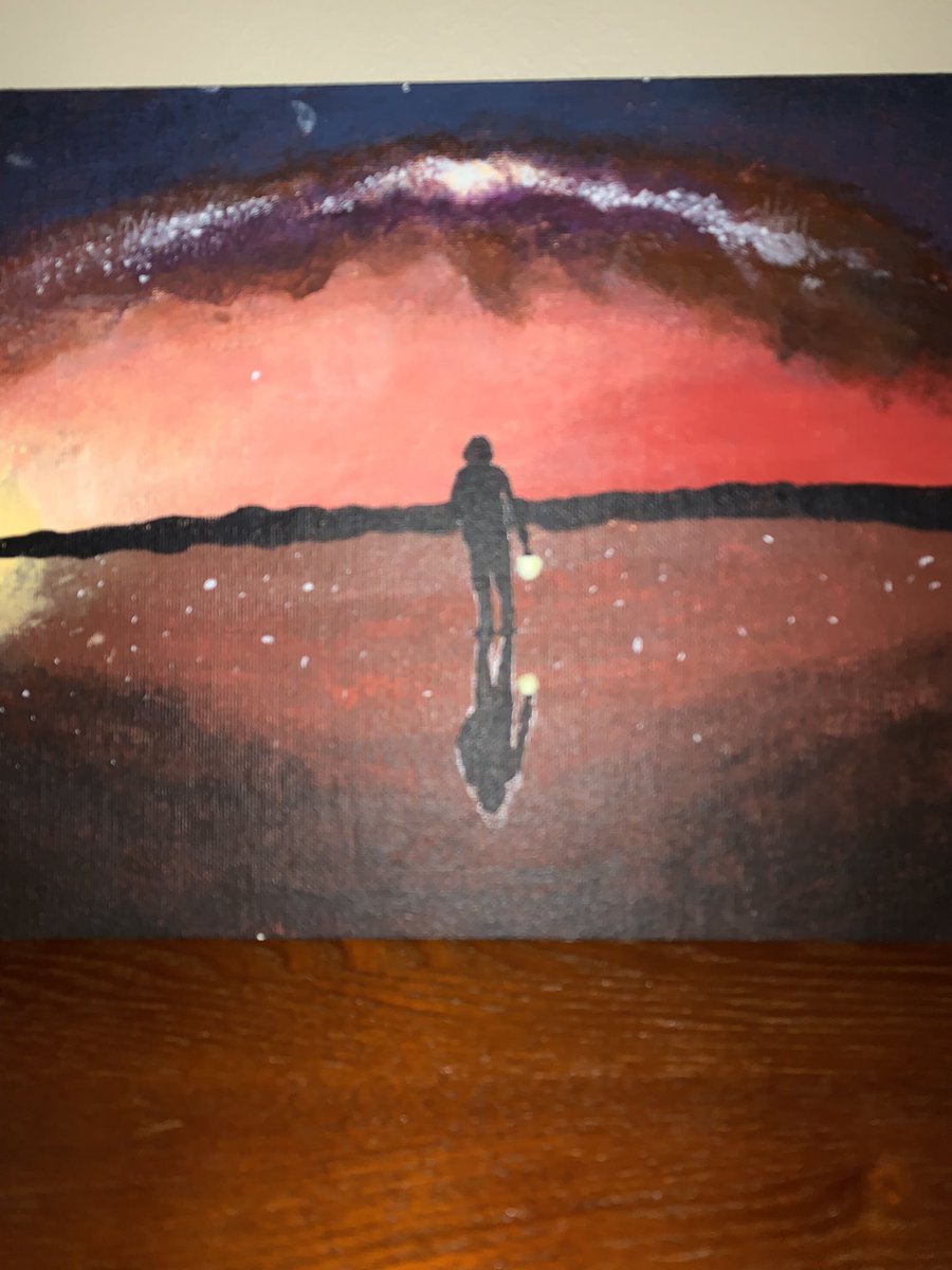 jenlseaman's tweet photo. My son painted this (15 yrs old). I'm so blown away by his talent.
It also has a very #wheeloftime #TwitterOfTime feel to me. I was trying to think which character and where?
#matrim #aiel
#art #talent https://t.co/r0BpnqLZNQ