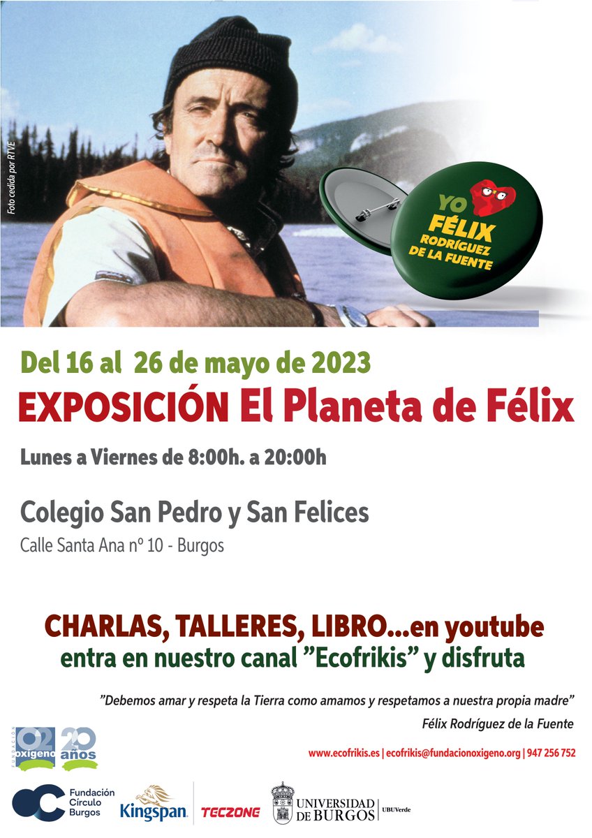 fundacionO2's tweet photo. #Burgos
La exposición de "El Planeta de Félix", estará disponible, hasta el 26 de mayo en el @CSPedroSFelices , donde sus alumnos podrán conocer más de la vida y obra de nuestro burgalés más ilustre.
@ecofrikis @FCirculoBurgos #Teczone https://t.co/yHeSdzmAmn