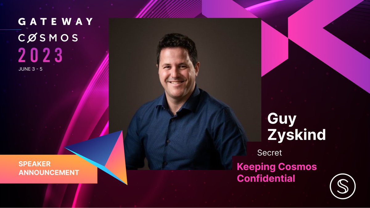 Gateway_Conf's tweet photo. Excited to reveal our next speaker, the founder of @SecretNetwork and CEO of @scrt_labs, @GuyZys! 🎉
Topics: Keeping Cosmos Confidential: Empowering Other Chains with @SecretNetwork's Privacy as a Service (PaaS) 👀
Come meet the brilliant minds of #Cosmos 🤝 https://t.co/SNYPbAb48r