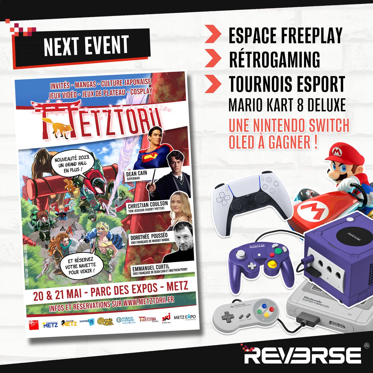 RVSGamingFR's tweet photo. 📢RDV ce week-end à @metztorii57 !
Reverse a le plaisir d'organiser et coordonner la partie jeux vidéo et esport du salon🎮

Vous y retrouverez plein d'animations avec @kaiogaming @smashlorraine #TryptikGames @Polett_Drums @MLProject57 @FivesTv

Infos👉https://t.co/AmrxWgBKjc https://t.co/FTC7LvlhTw