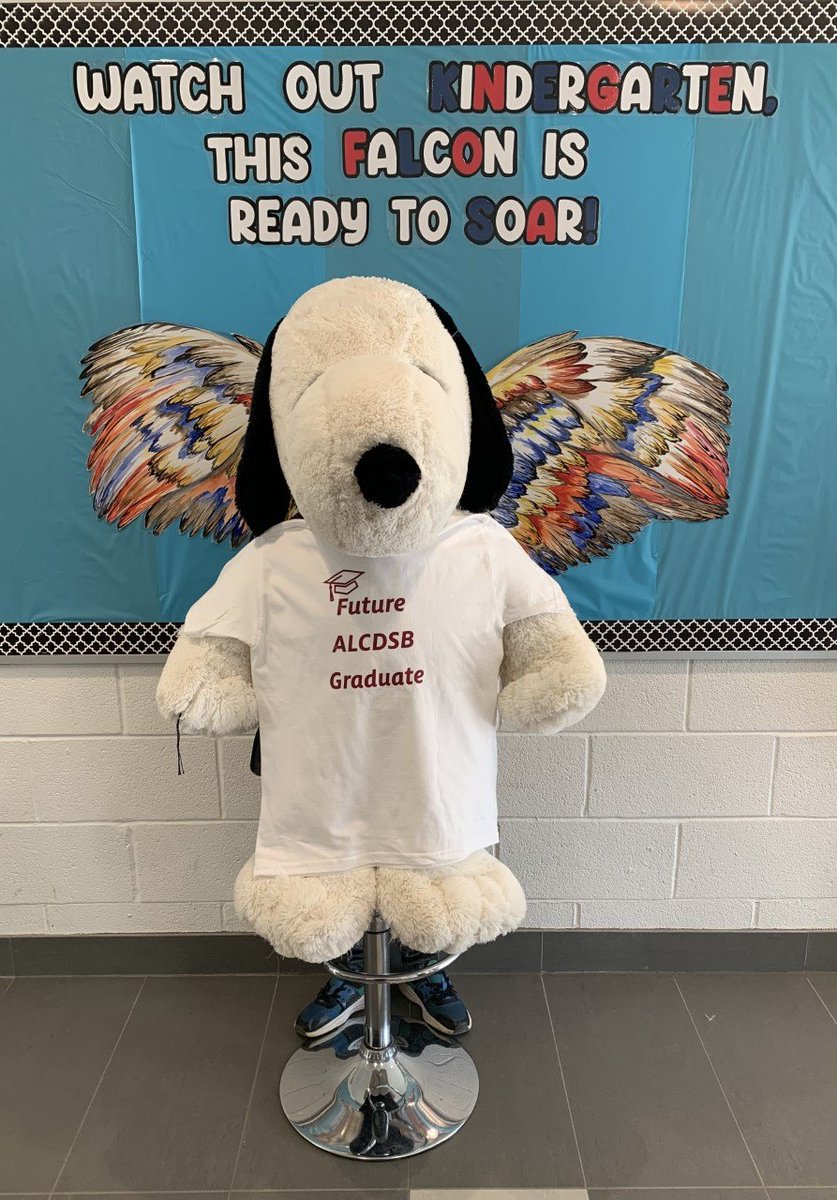 Even Snoopy wants to come to school! Sorry Snoopy, our school is for our Junior Falcons! Watch them soar! @alcdsb