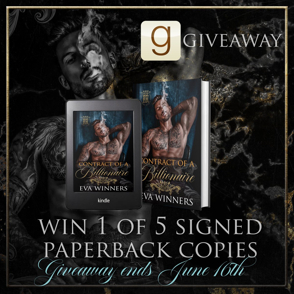 📚 𝐂𝐇𝐄𝐂𝐊 𝐈𝐓 𝐎𝐔𝐓! 📚
Want a chance to win 1 of 5 paperback copies of Contract of a Billionaire by Author Eva Winners?! 

Enter Today!
goodreads.com/giveaway/show/…

#WinMe #ContractOfABillionaire #BillionaireKingsSeries  #EvaWinners #MafiaBillionaireRomance
Ends on June 16th!!