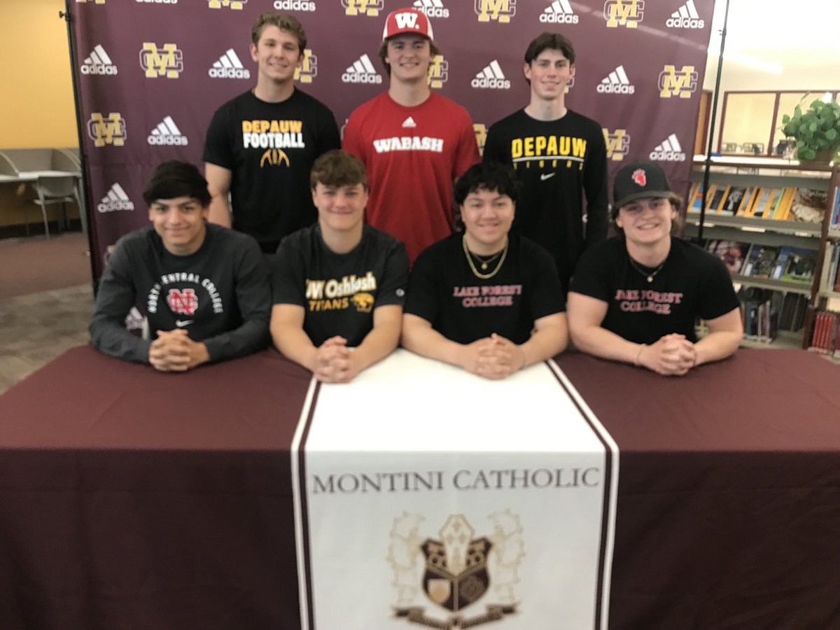 Montini Football is very proud to have these 7 seniors continue their football careers in college!!  #LoveTheGame #TeamFirst