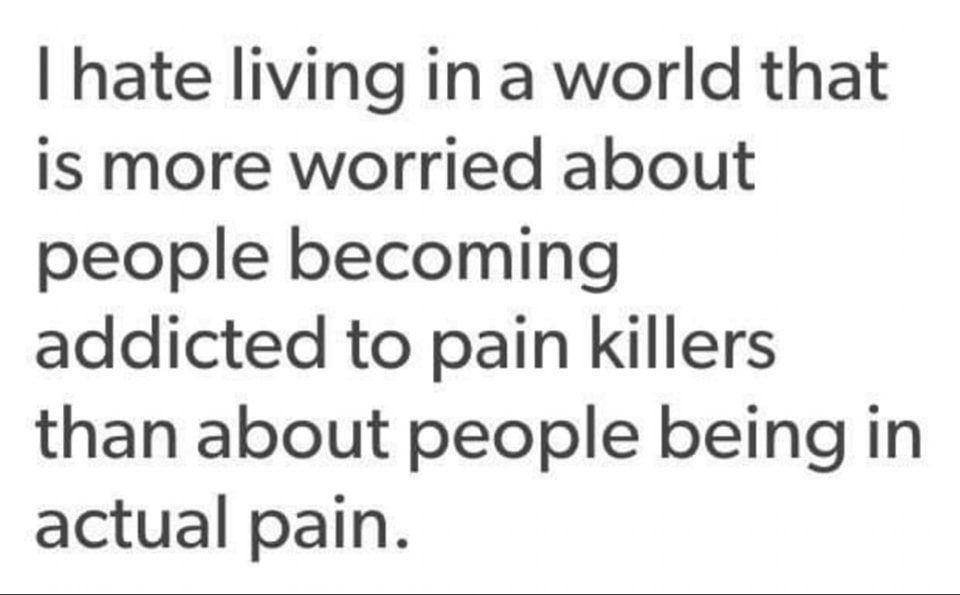 We act like #addiction is the worst thing that can happen to a person.
It's not.
Forcing people to live in constant pain is barbarism and let's be clear- there is no #recovery possible when people are dead.
#ChronicPain
