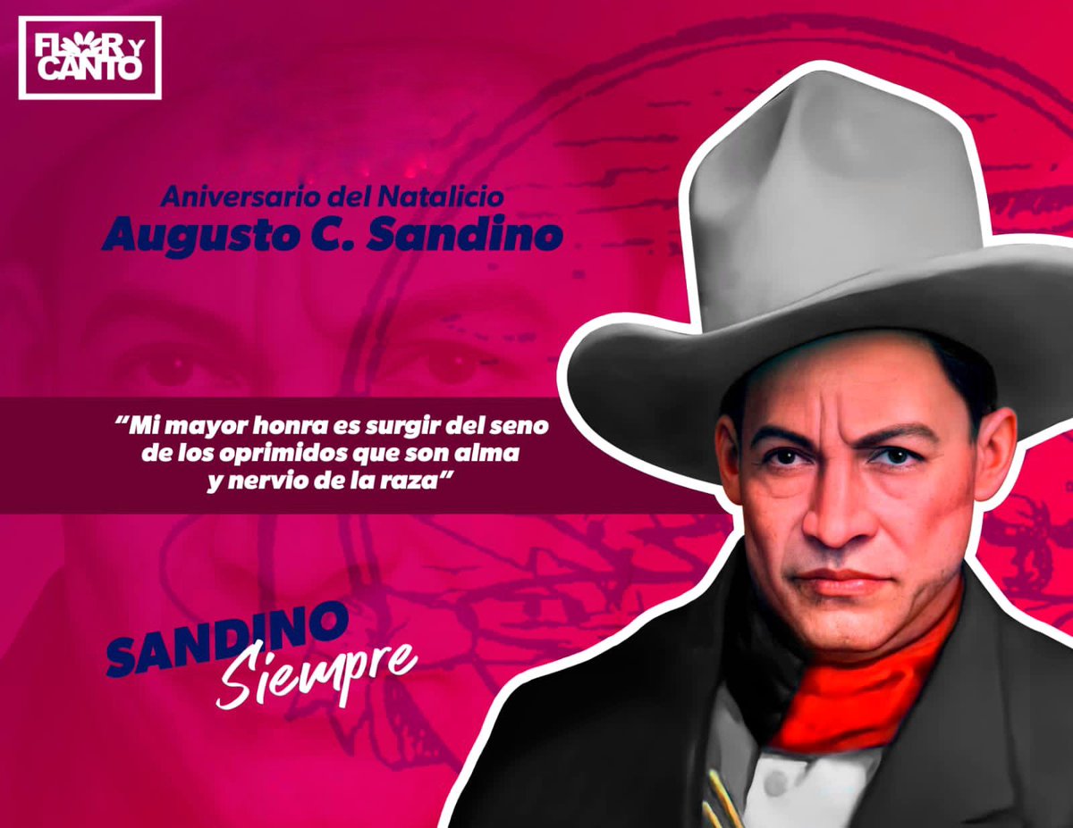 #18May🇳🇮Se conmemora el 128 aniversario del natalicio del héroe nacional Augusto C. Sandino.

Sandino, naciste para no morir nunca; tu legado de patria y dignidad está presente en cada nicaragüense que como vos, prefiere Patria Libre o Morir.
#UnidosEnVictorias
#SandinoLuzyVerdad