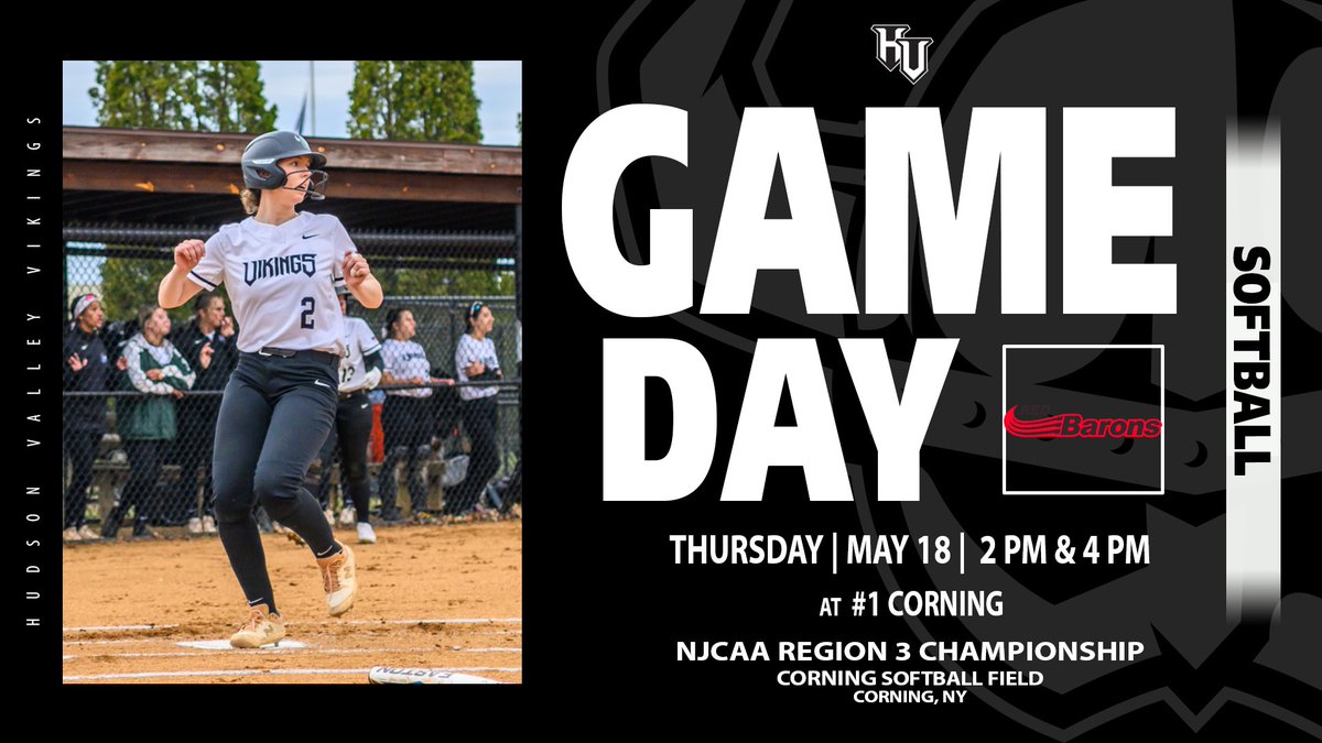 HVCCVIKINGS's tweet photo. #GAMEDAY | Softball travels to take on top-ranked Corning in the NJCAA Region 3 Championships. Game one of the best-of-three series is set to begin at 2 p.m. in Corning, NY. #GoVikings https://t.co/efRd1x56Pz