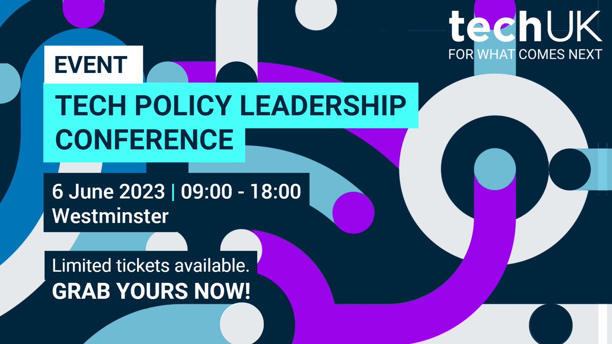 Media invites for @techUK’s Tech Policy Leadership Conference have gone out! If you haven’t received one yet but would like to get a media pass, drop me a message. Agenda is here 👉 techuk.org/tech-policy-le… #mediarequest