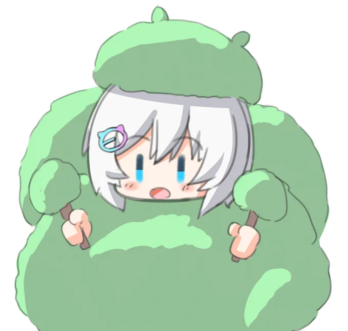 木でぬくぬく少女シロちゃんと採掘少女シロちゃん #SiroArt #ライキン推し活対抗戦