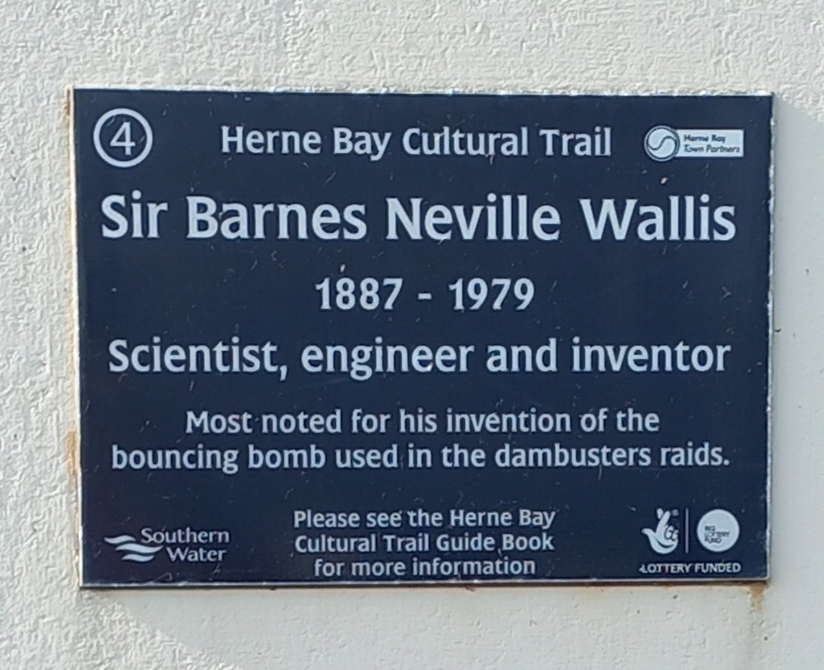 ChristinaNoyes8's tweet photo. Too late for the Dambuster's Anniversary but here's the bomb's inventor, Barnes Wallis, looking out to sea from Herne Bay. #bouncingbomb #BarnesWallis, #dambuster'sraid. https://t.co/b80rSC1B8K