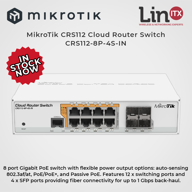LinITX's tweet image. In Stock Now: #MikroTik CRS112 Cloud Router Switch - CRS112-8P-4S-IN @MikroTik_com #CRS112 #cloudrouter #mikrotikCRS112 #CRS1128P4SIN #mikrotiksupplier #mikrotikuk #linitx

linitx.com/product/mikrot…