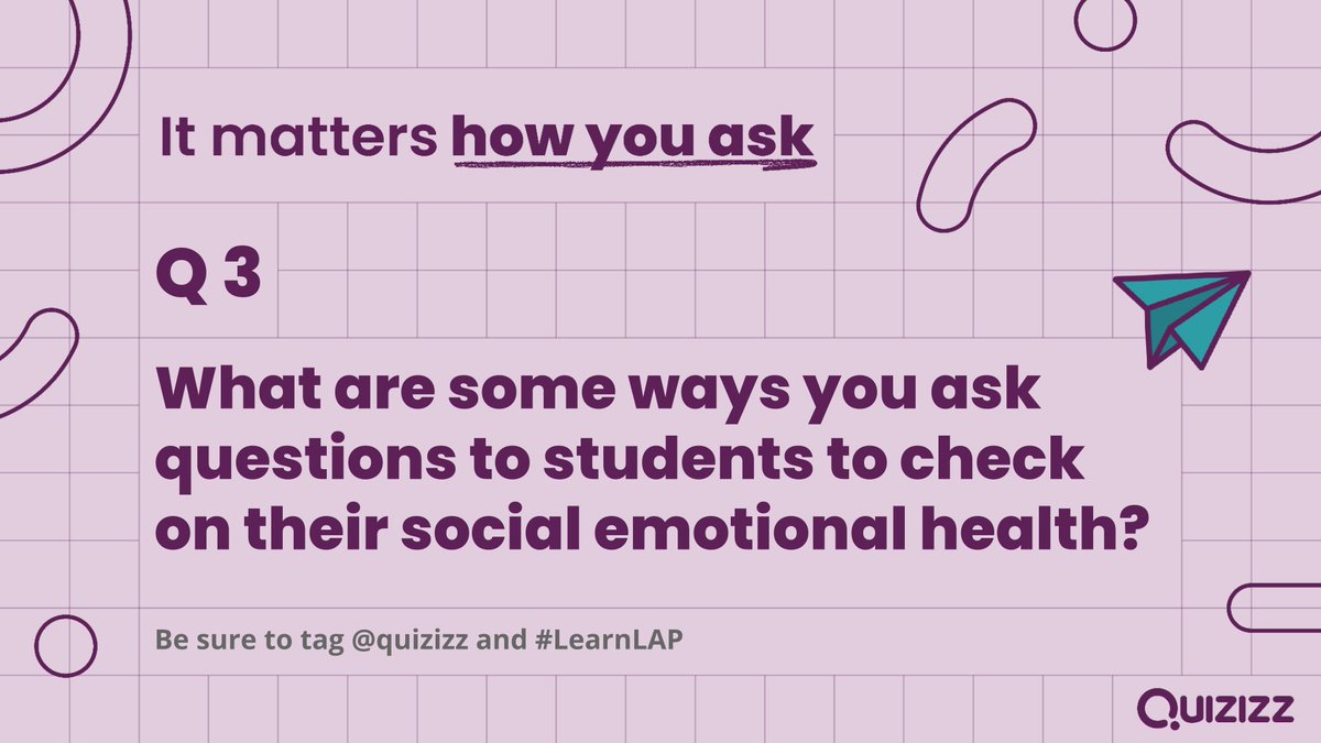 waygroundai's tweet image. Q3: What are some ways you ask questions to students to check on their social emotional health? #LearnLAP