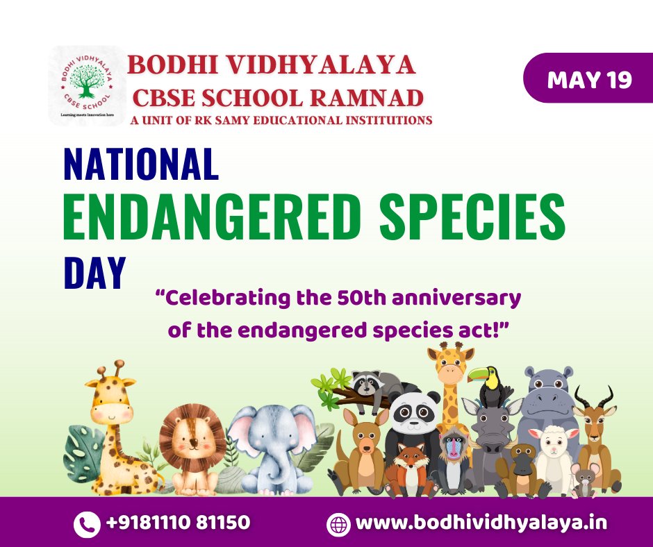 'Over 1 in 4 species on Earth is threatened with extinction. On Endangered Species Day, let's all do our part to protect these amazing creatures.' 🐋🦏🐘🐅🦧 #EndangeredSpeciesDay #SaveTheSpecies #JallikattuJudgement #Tamilnadu