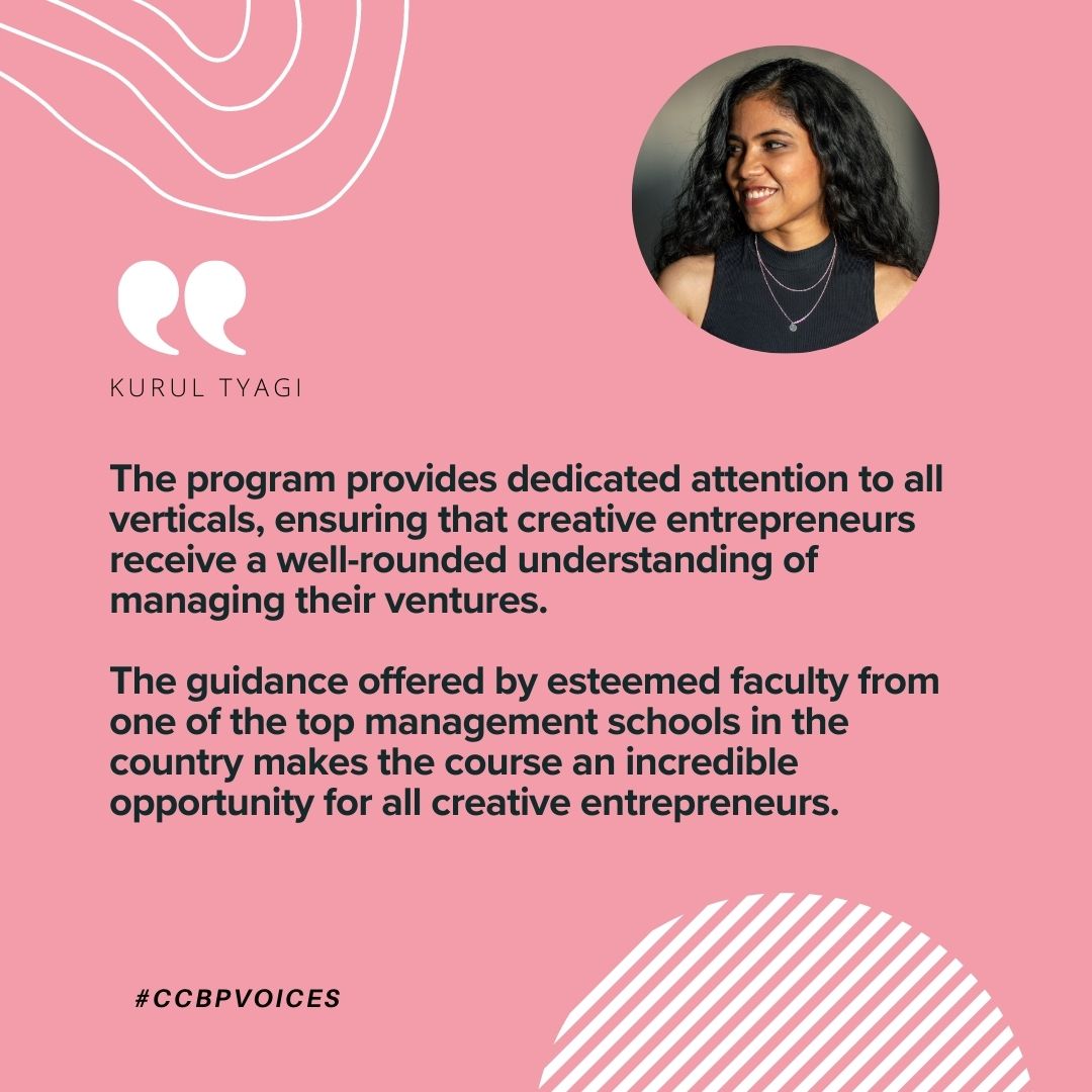 CCBPatIIMA's tweet photo. #CCBPVoices: Introducing Kurul Tyagi, from Ahmedabad, founder of The Accha Studio, supporting ambitious startups on the road to starting their dream businesses with 360* bouquet of branding services. Here's her story of learnings at CCBP.
@1964anchaljain
@amitkarna https://t.co/tADKawdZkN