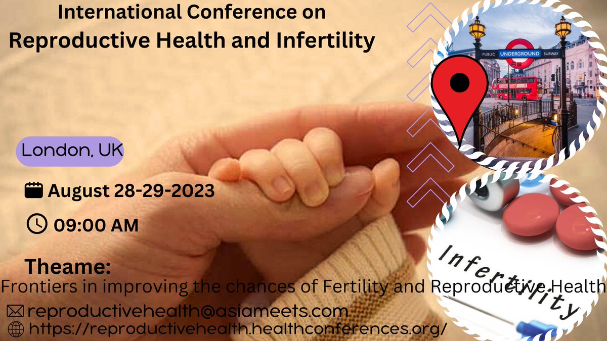 ReproductiveM's tweet image. 🌍 Join us at the International Conference on Reproductive Health and Infertility in London, UK, Aug 28-29, 2023! Explore advancements, network with experts, and shape the future of reproductive medicine. Register now! #ReproductiveHealthConference2023 #LondonUK #Infertility