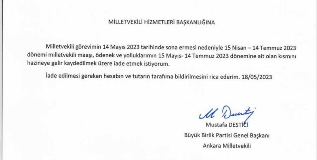 Hesabına yatan iki aylık maaşı hazineye geri iade eden dürüst bir lider ile siyaset yapmanın haklı gururunu yaşıyoruz <a href="/Mustafa_Destici/">Mustafa Destici</a> 
#bankalar