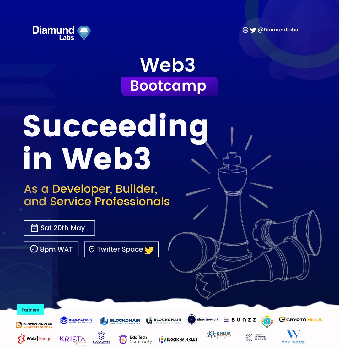 Diamundlabs's tweet photo. Saturday📌

We're going over how you'll get to succeed in this space📌

You just got a skill? Here's how you can milk the industry with it!

Find out this Saturday 
Set a reminder for the Space! https://t.co/LvPYbjd0iK

Have a diamund day💎 https://t.co/DWb9udtoAF