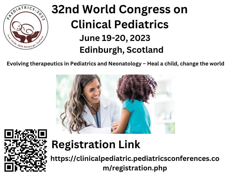 Don't miss this incredible opportunity to enhance your knowledge and contribute to the well-being of children worldwide.
Register now: cutt.ly/F6VxYbj
Edinburgh, Scotland
June 19-20, 2023
#PediatricsCongress #Edinburgh #PediatricMedicine #GlobalHealthcare #ChildWellbeing