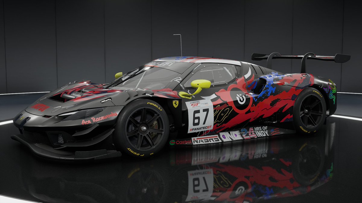 Habibo_24's tweet photo. BIG ANNOUNCEMENT: I will participate in the oNiD Racing 24 Hours of Indy. This is going to be the car i will be driving. The Nr.67 Ferrari by the Ace Raceworks team, what a beauty 😍 #oNiD #Ferrari #ACC https://t.co/h6IRkoXeeo