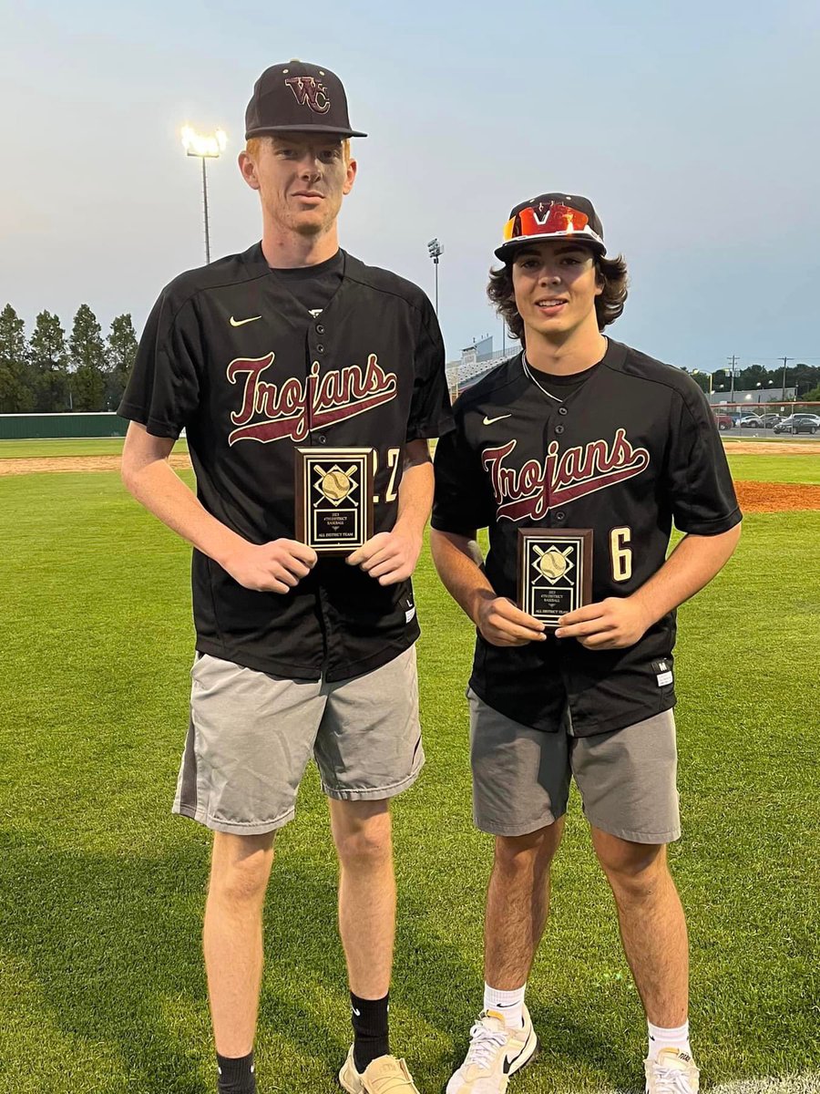 Congrats to Micah Austin and Jace Thurby for being named to the 6th district all-district team. These guys compiled some really good numbers this year to help the Trojans improve yet again. #gotrojans