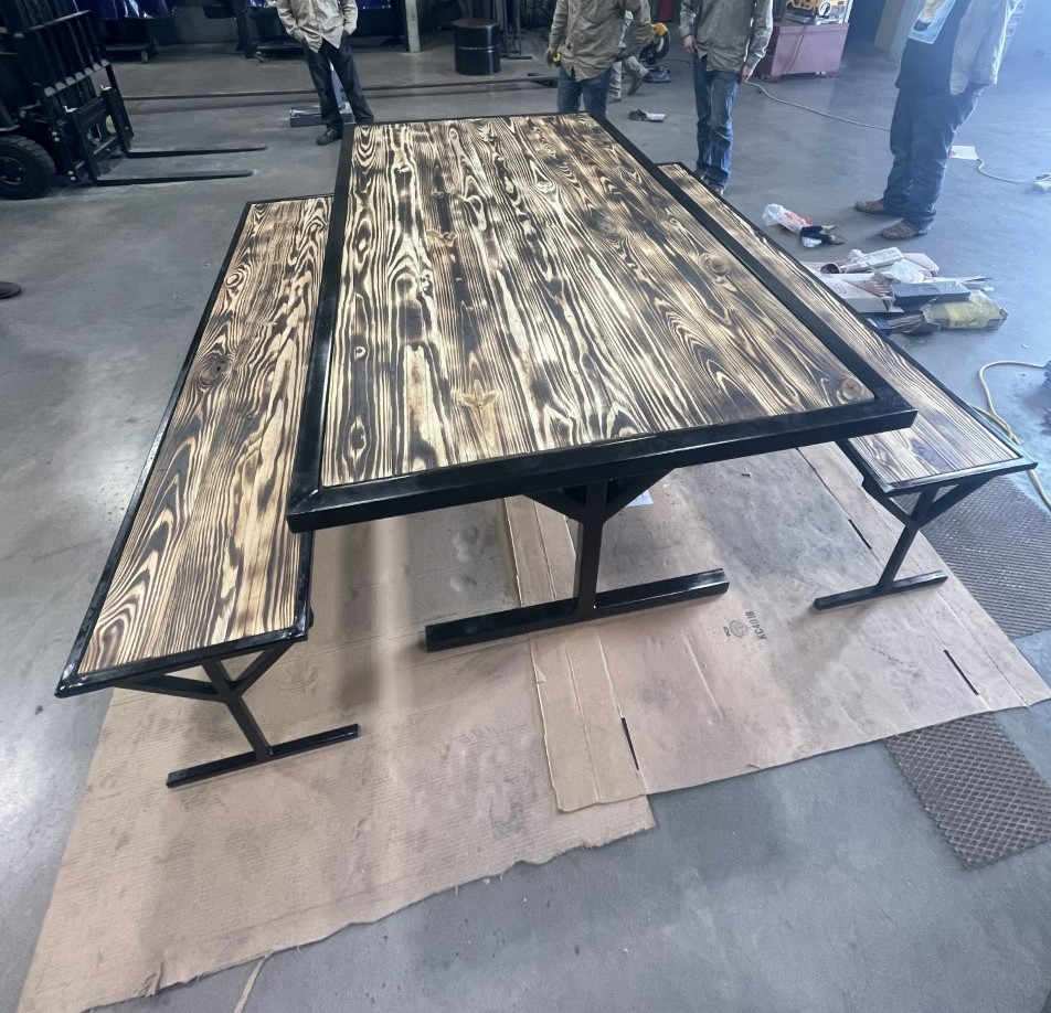 E.E. Reed recently donated a variety of construction materials to welding students at Fort Bend ISD's James Reese Center. With these supplies, they crafted an impressive picnic table that advanced them to the ULI State Competition! #givingback #commercialconstruction